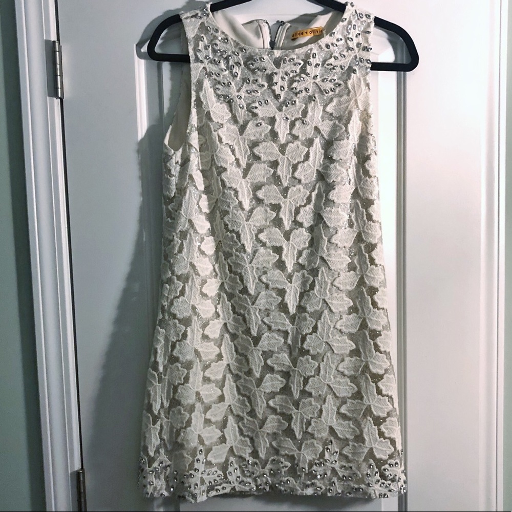Alice + Olivia off-white cocktail dress